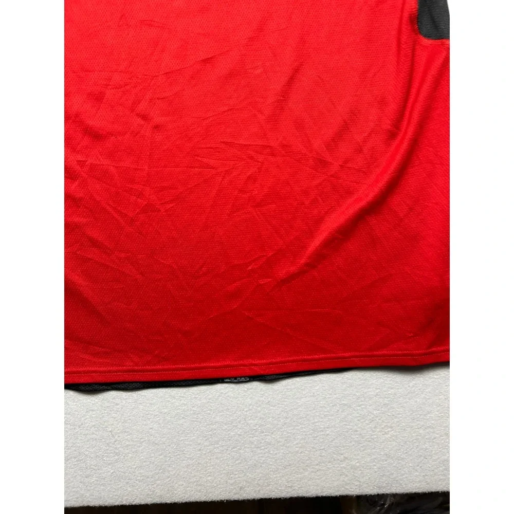 Adidas Training Shirt 100% Polyester Red Black Size Large Mens